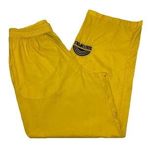 Y2k SouthPole Track Pants Nylon Yellow Baggy Wide leg Windbreaker Mens Size XL